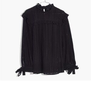 Madewell Black Eyelet Blouse